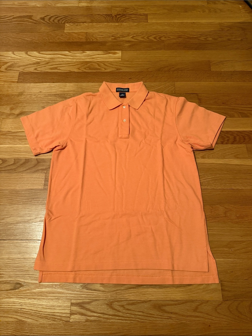 Lands' End Women’s Button-Down Polo Shirt - Coral